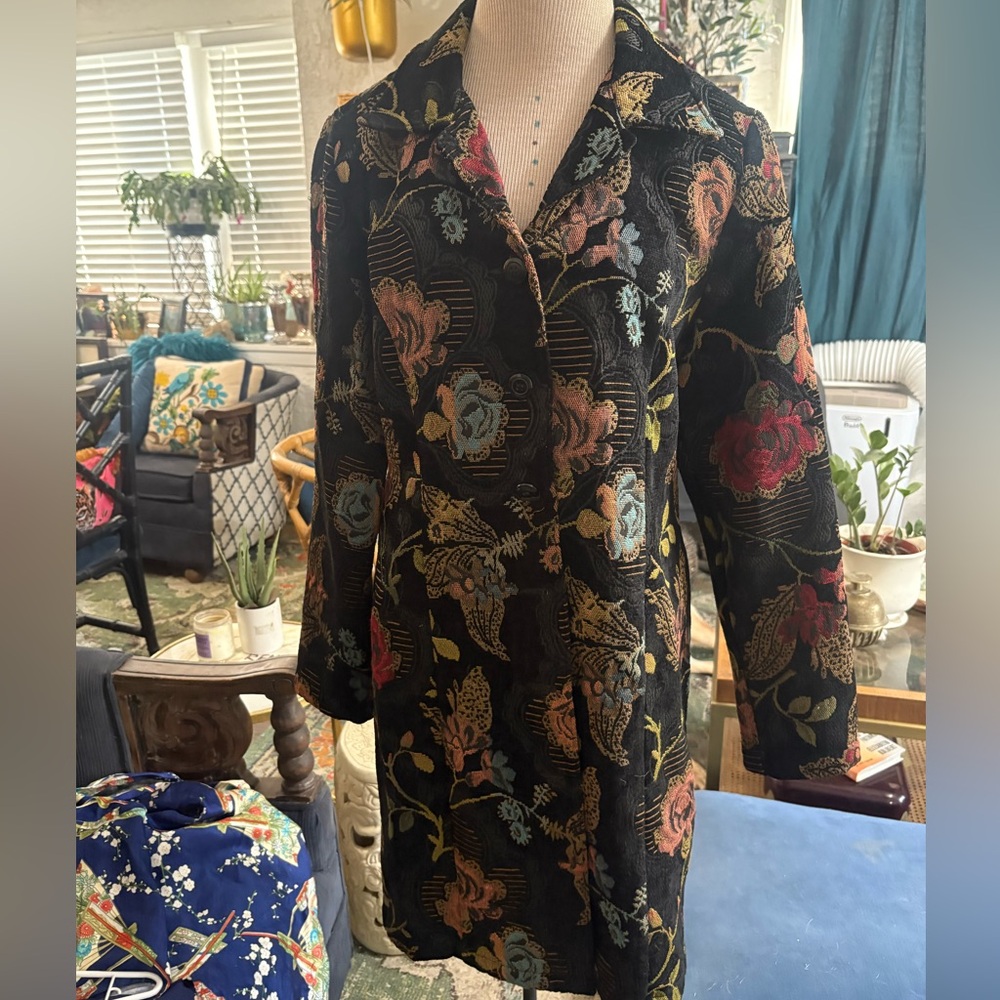 Vintage Y2K Floral Print jacquard jacket size M